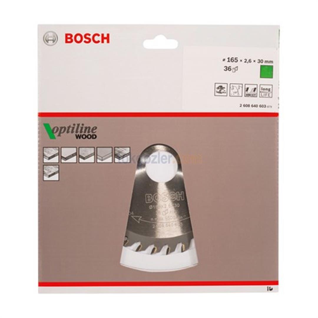 Bosch Optiline Wood 165x30/20 mm 36 Diş Ahşap İçin Daire Testere Bıçağı
