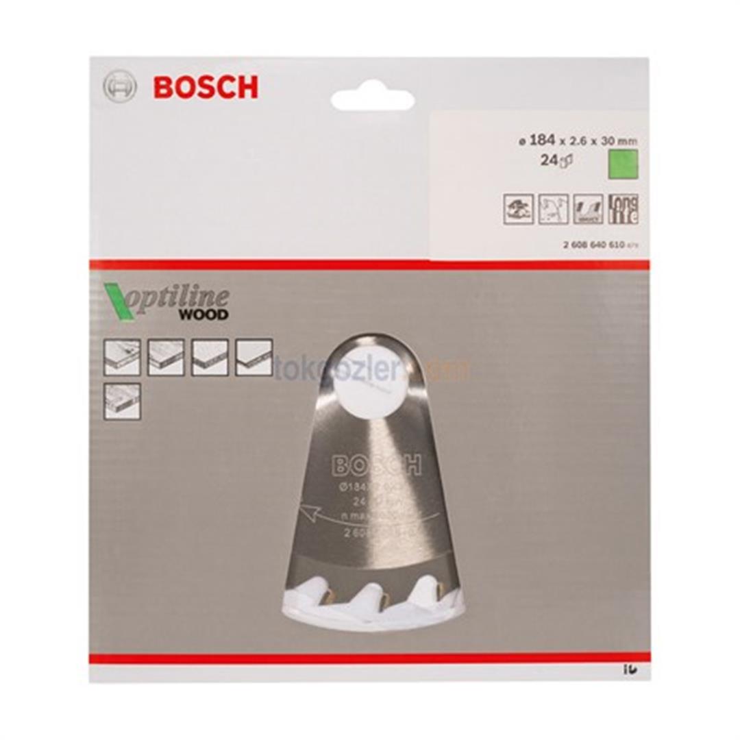 Bosch Optiline Wood 184x30 mm 24 Diş Ahşap İçin Daire Testere Bıçağı