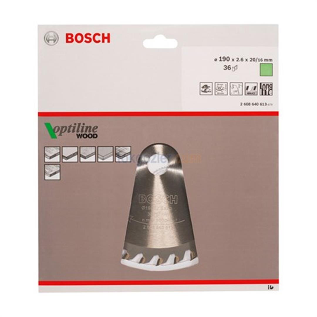 Bosch Optiline Wood 190x20/16 mm 36 Diş Ahşap İçin Daire Testere Bıçağı