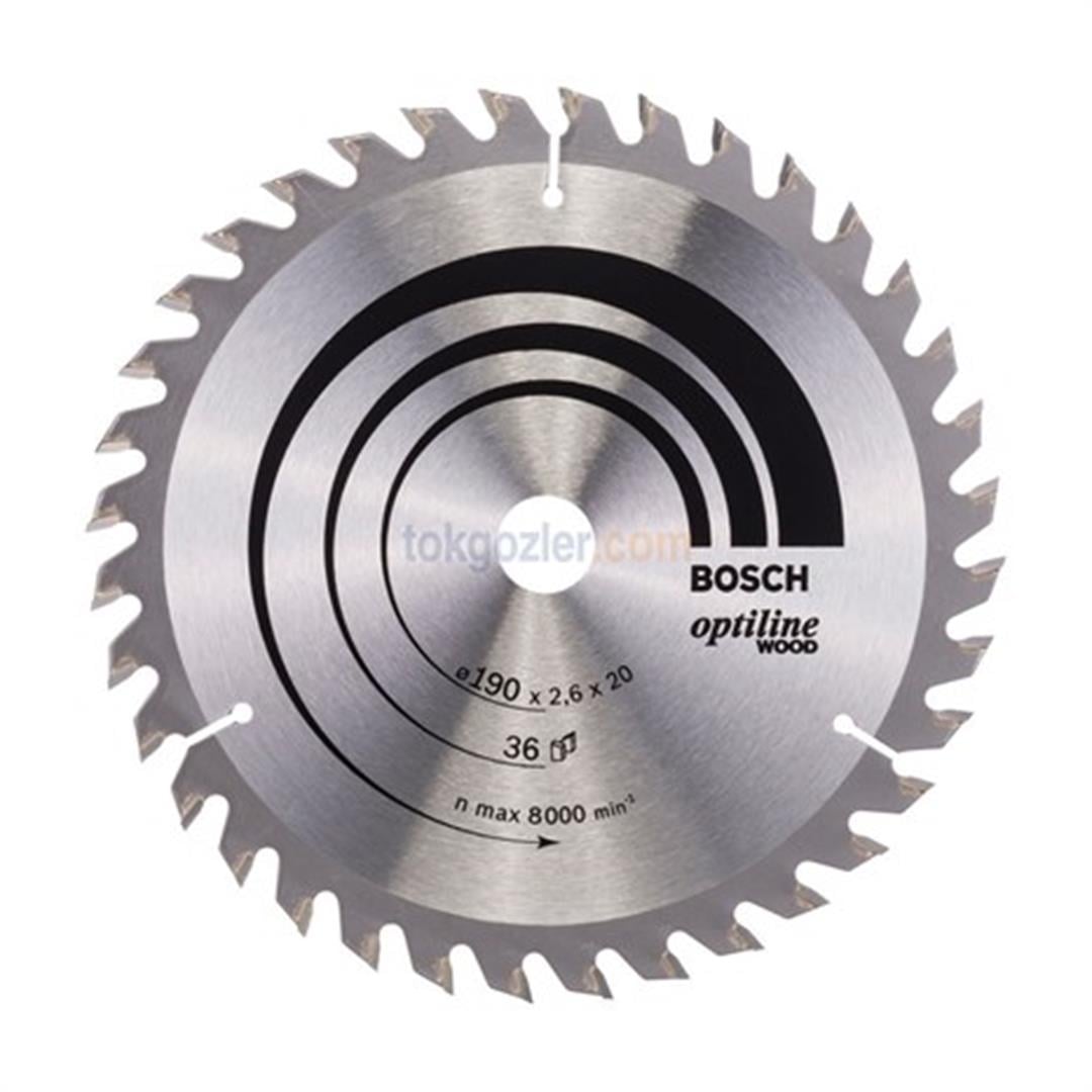 Bosch Optiline Wood 190x20/16 mm 36 Diş Ahşap İçin Daire Testere Bıçağı