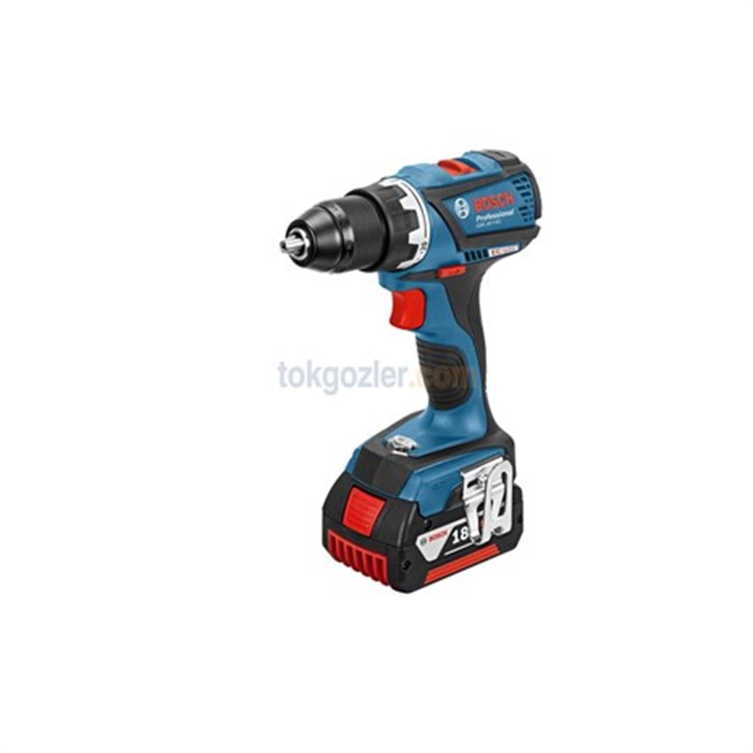 Bosch Profesyonel GSR 18 V-EC 4 Ah Çift Akülü Delme/Vidalama - L-boxx Çantalı