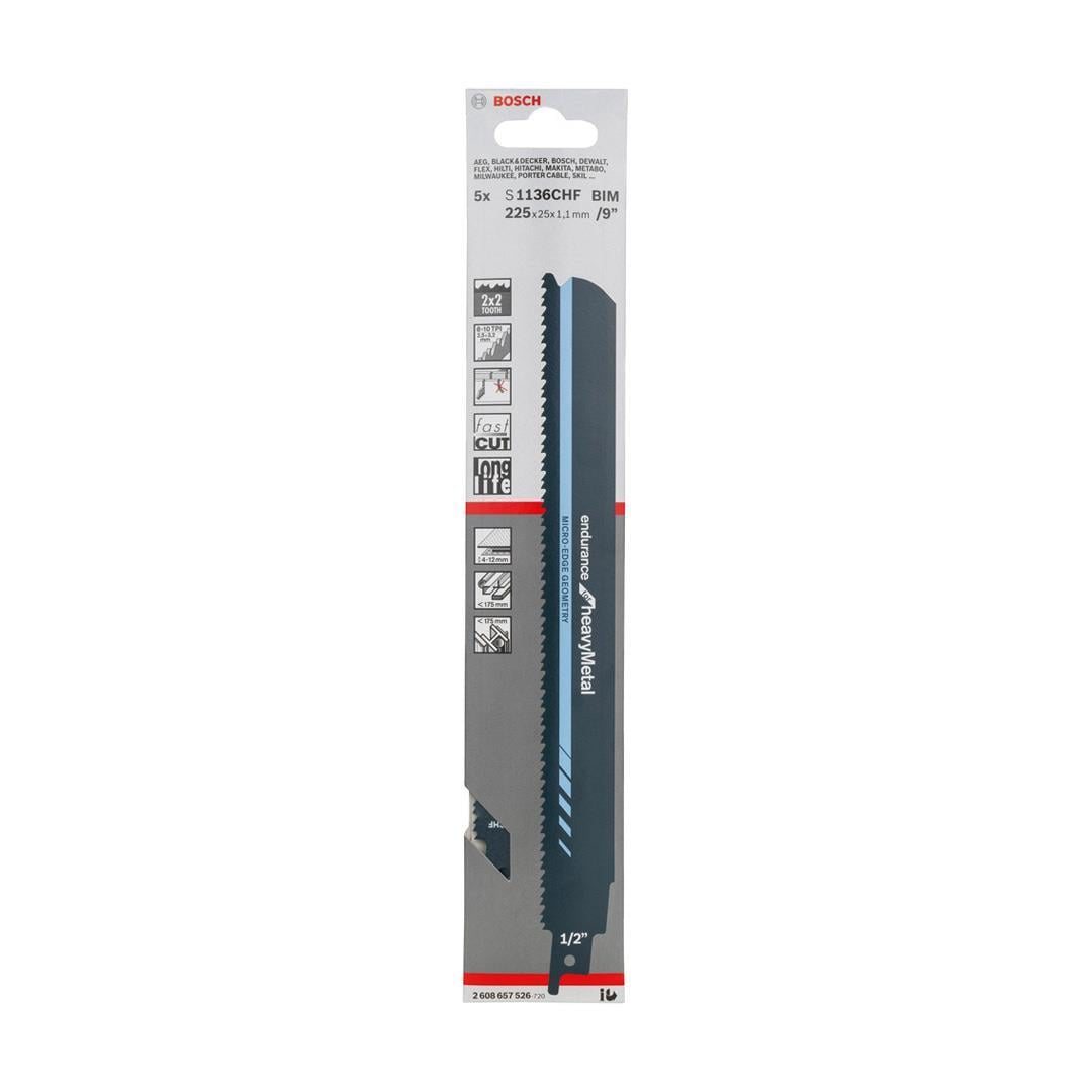 Bosch S 1136 CHF Endurance for Heavy Metal 5li Metal Tilki Kuyruğu Testere Bıçağı