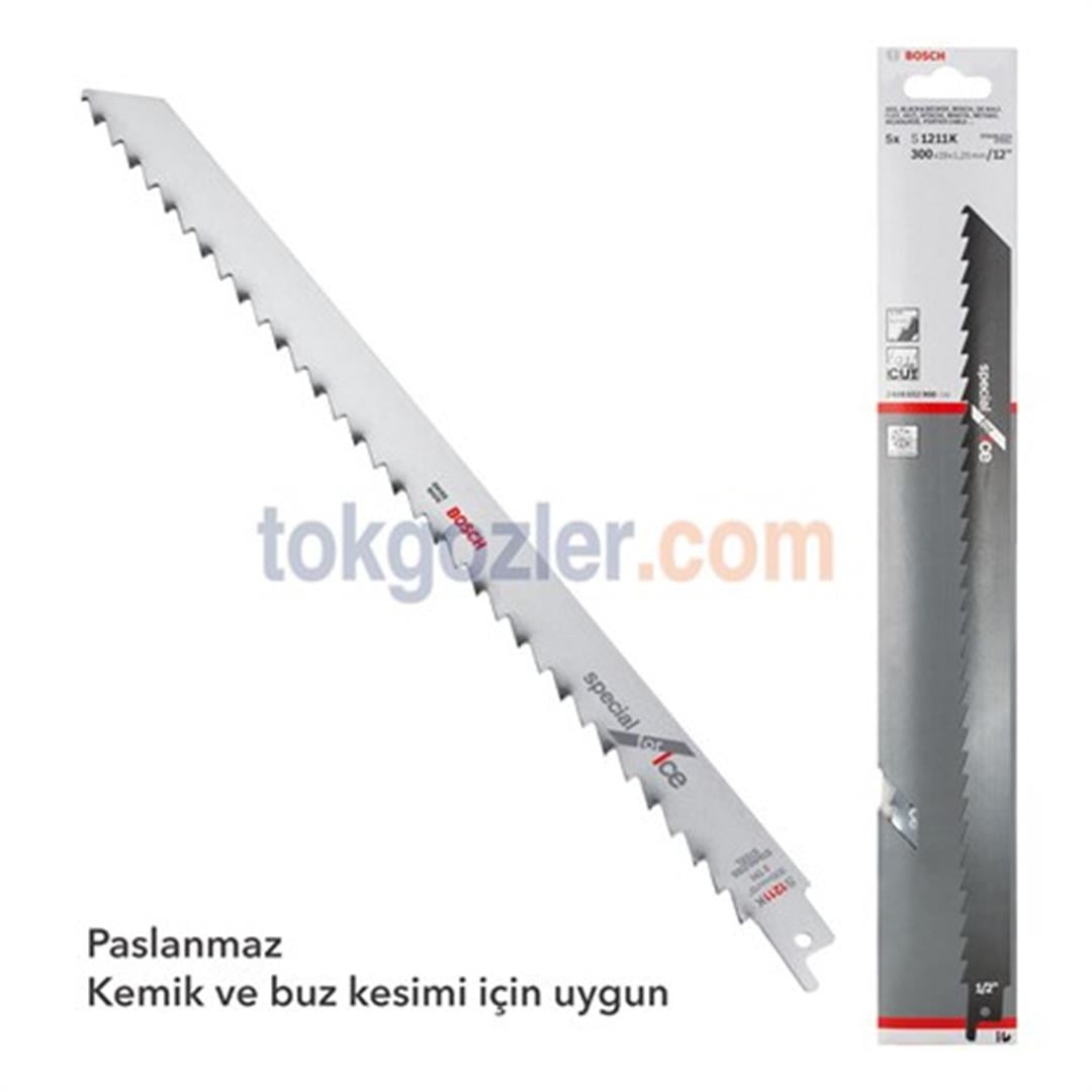 Bosch S 1211 K Paslanmaz Tilki Kuyruğu Bıçağı - Kemik ve Buz Kesme 1 Adet