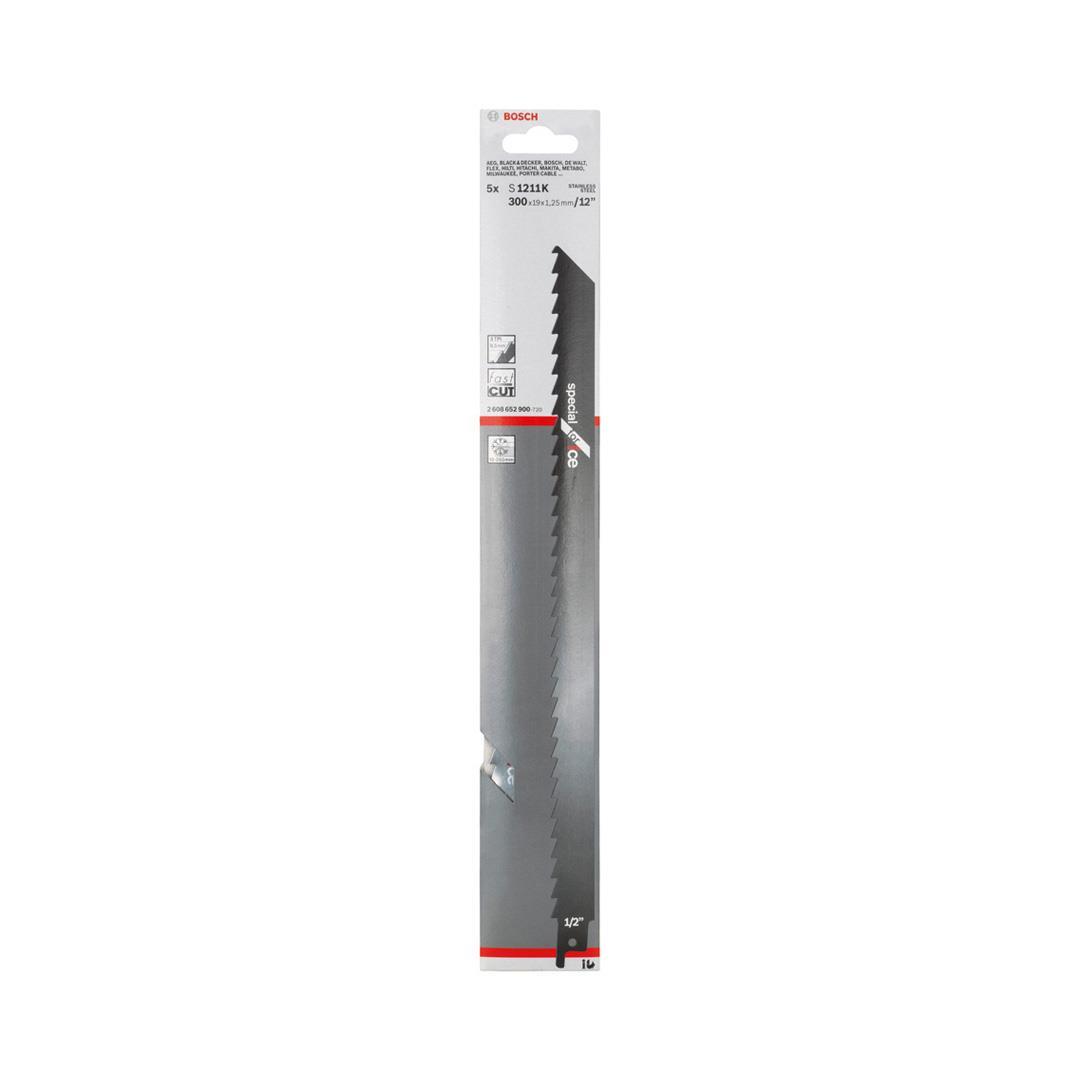 Bosch S 1211 K Special for Ice 5li Paket - Kemik, Buz ve Donmuş Malzemeler İçin Paslanmaz Tilki Kuyruğu Testere Bıçağı