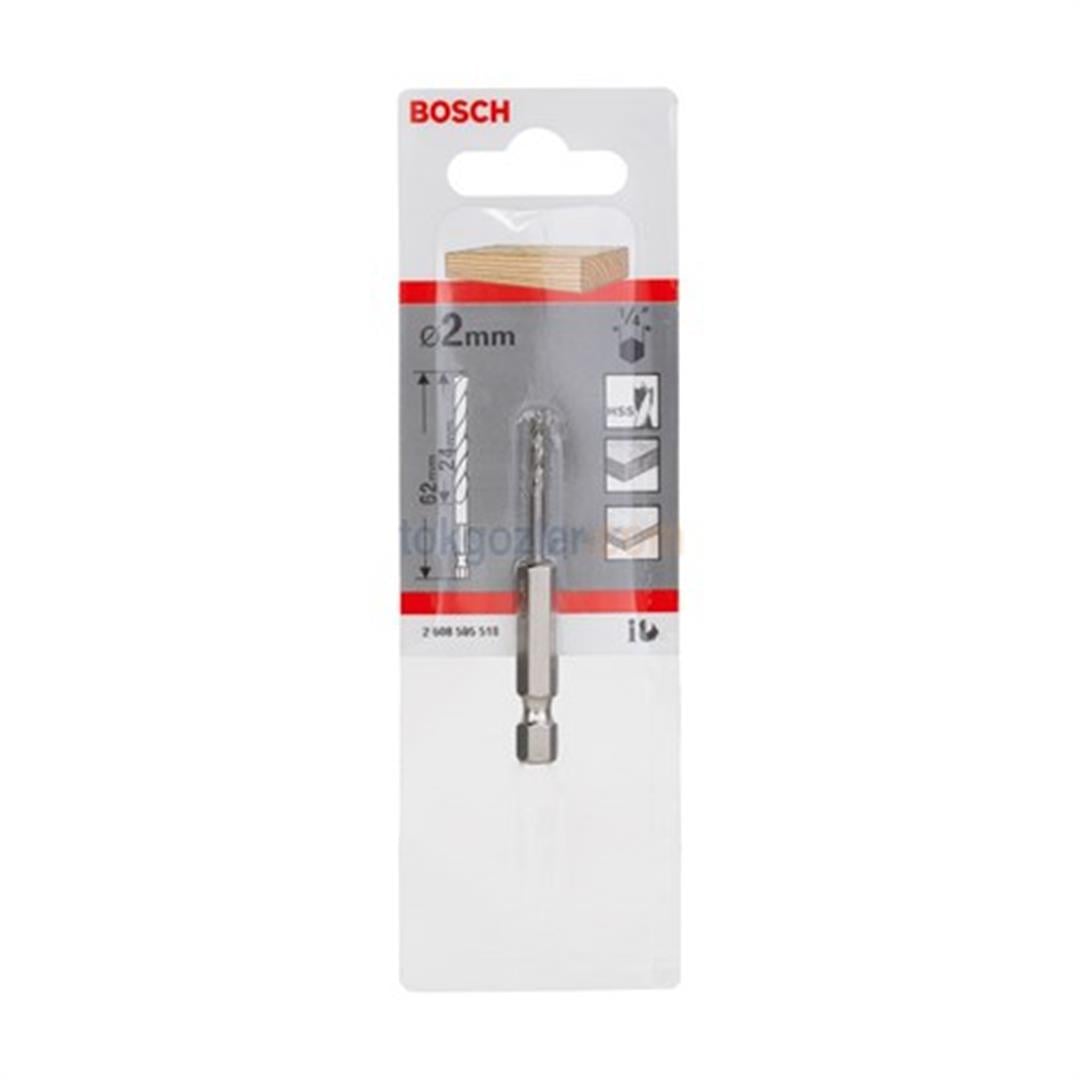 Bosch Spiral Ahşap Matkap Ucu 2x62 mm 1/4