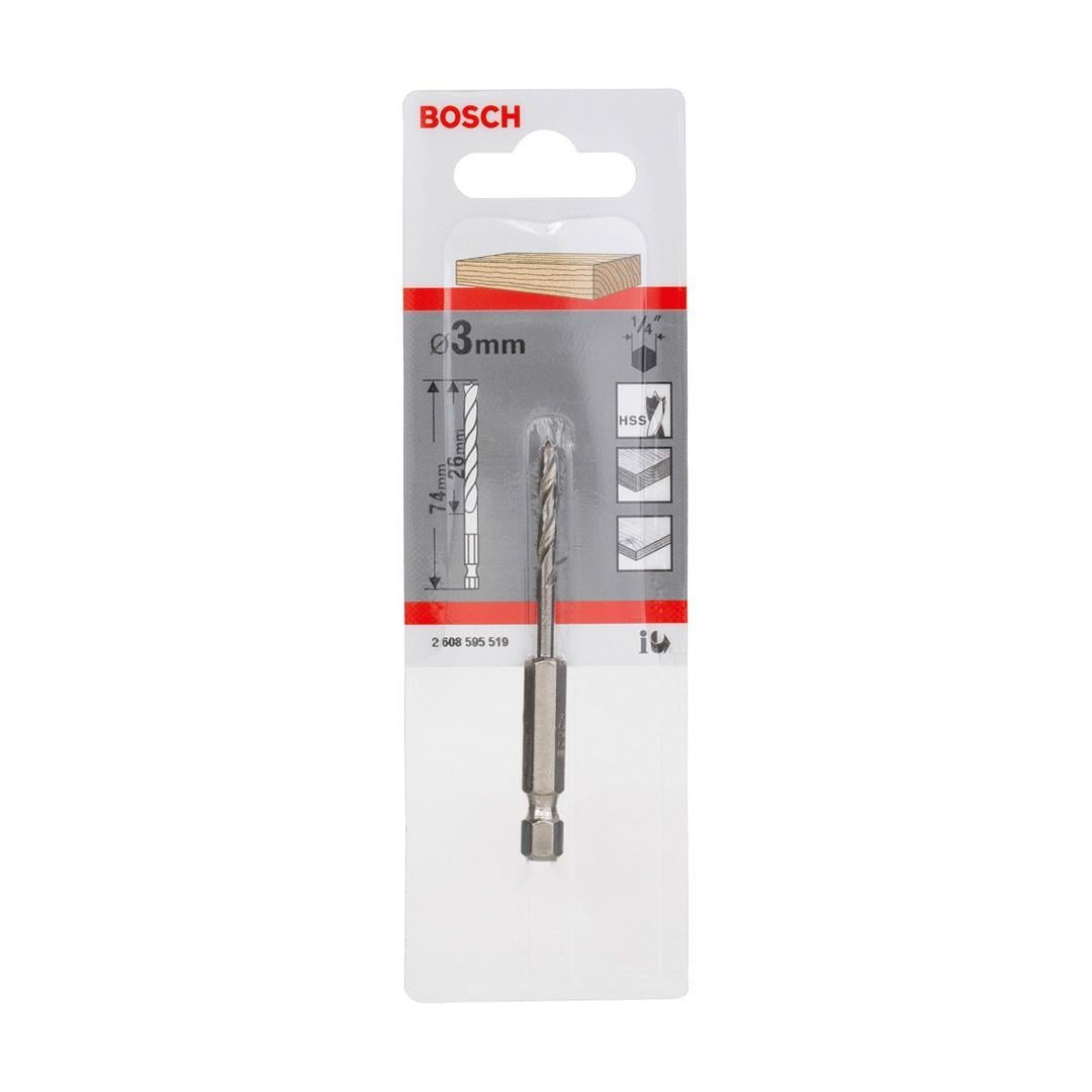 Bosch Spiral Ahşap Matkap Ucu 3x74 mm 1/4
