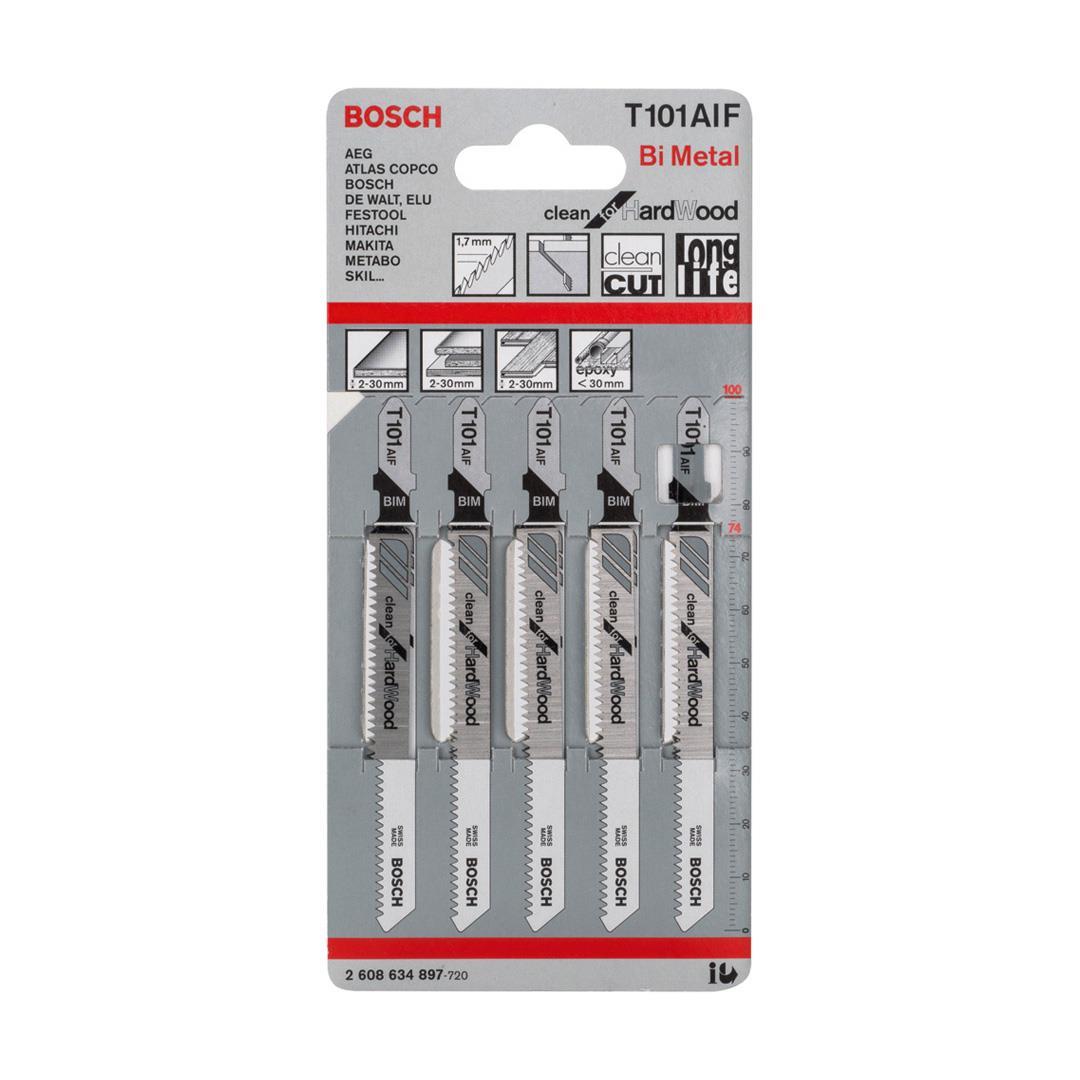 Bosch T 101 AIF Clean for Hard Wood 5li Ahşap İçin Dekupaj Testeresi Bıçağı
