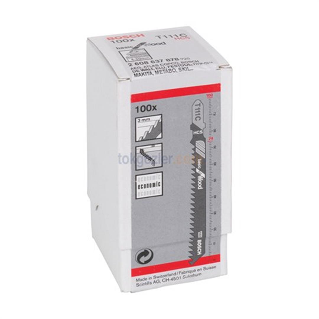Bosch T 111 C Basic for Wood 100lü Ahşap İçin Dekupaj Testeresi Bıçağı