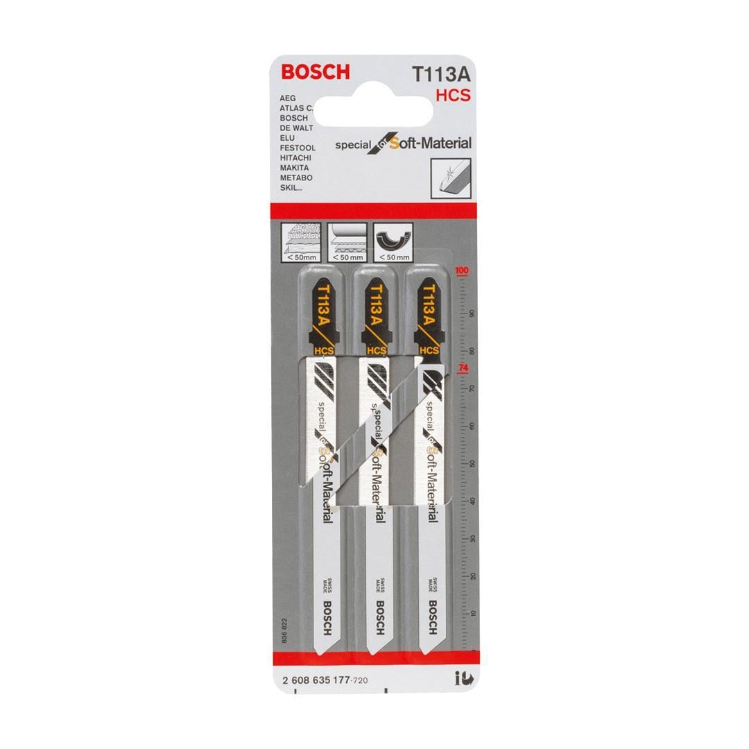 Bosch T 113 A Special for Soft Material 3lü Yumuşak Malzemeler İçin Dekupaj Testeresi Bıçağı