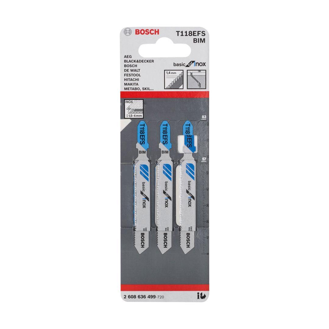 Bosch T 118 EFS Basic for Inox 3lü Paslanmaz İçin Dekupaj Testeresi Bıçağı