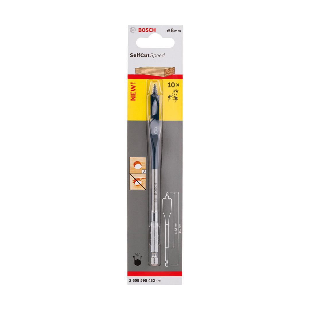 Bosch Yassı Freze Matkap Ucu Self Cut Speed Altıgen 8x152 mm