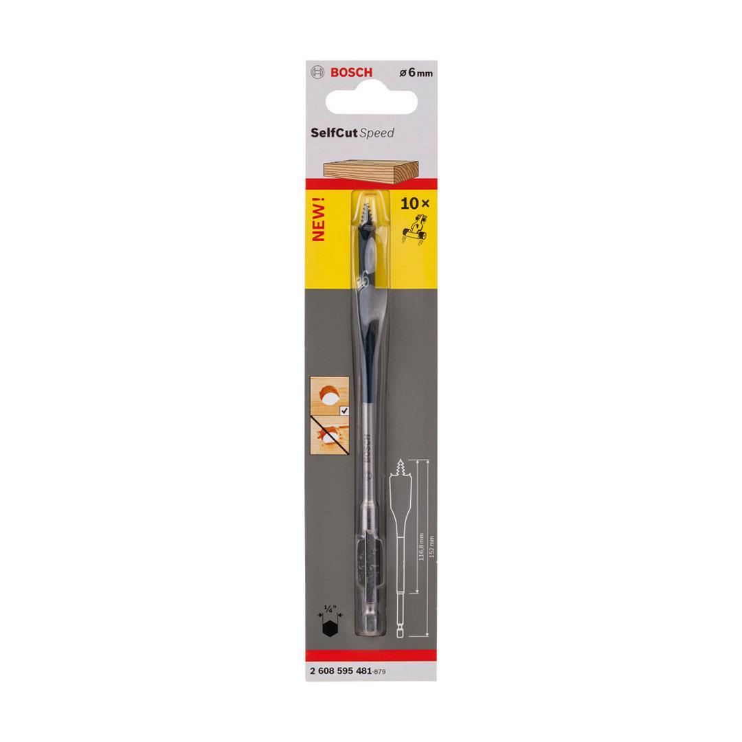 Bosch Yassı Freze Matkap Ucu Self Cut Speed Altıgen 6x152 mm