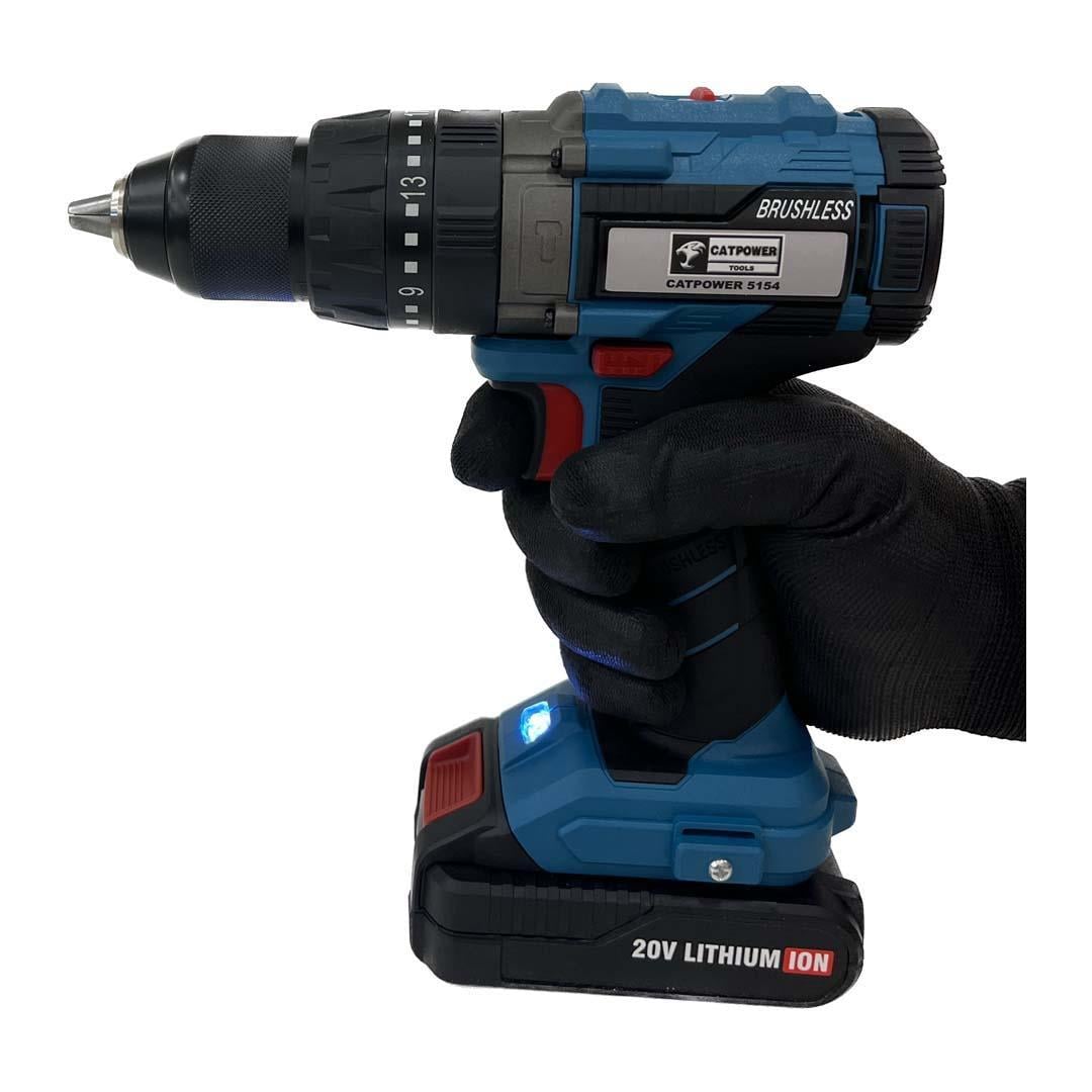 Catpower 5154 Akülü Darbeli Şarjlı Matkap Vidalama Kömürsüz 20V 2.0Ah 13 mm