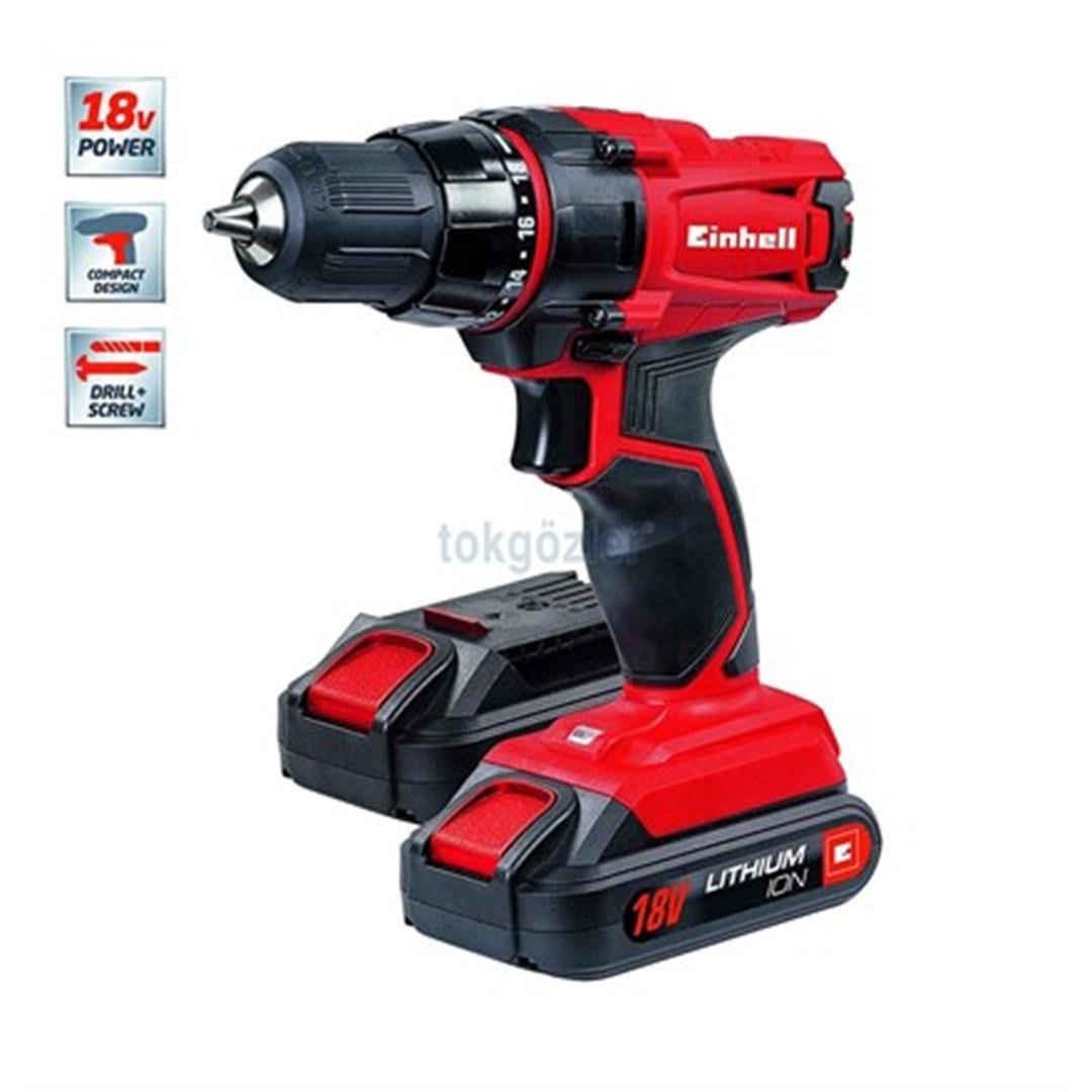 Einhell TC-CD 18-2 Li (2x1.3 Ah) Çift Akülü Vidalama 18 Volt 1.3 Ah