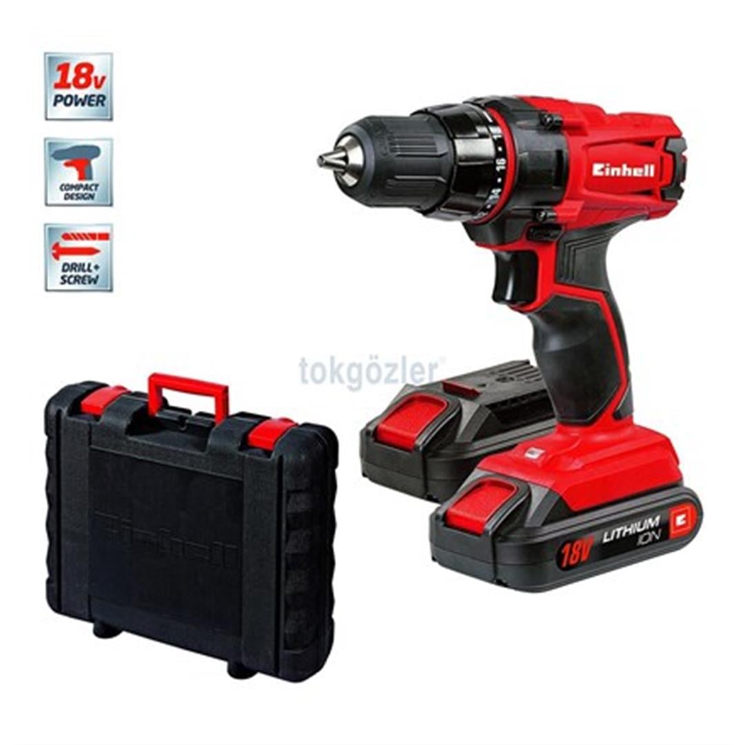 Einhell TC-CD 18-2 Li (2x1.3 Ah) Çift Akülü Vidalama 18 Volt 1.3 Ah
