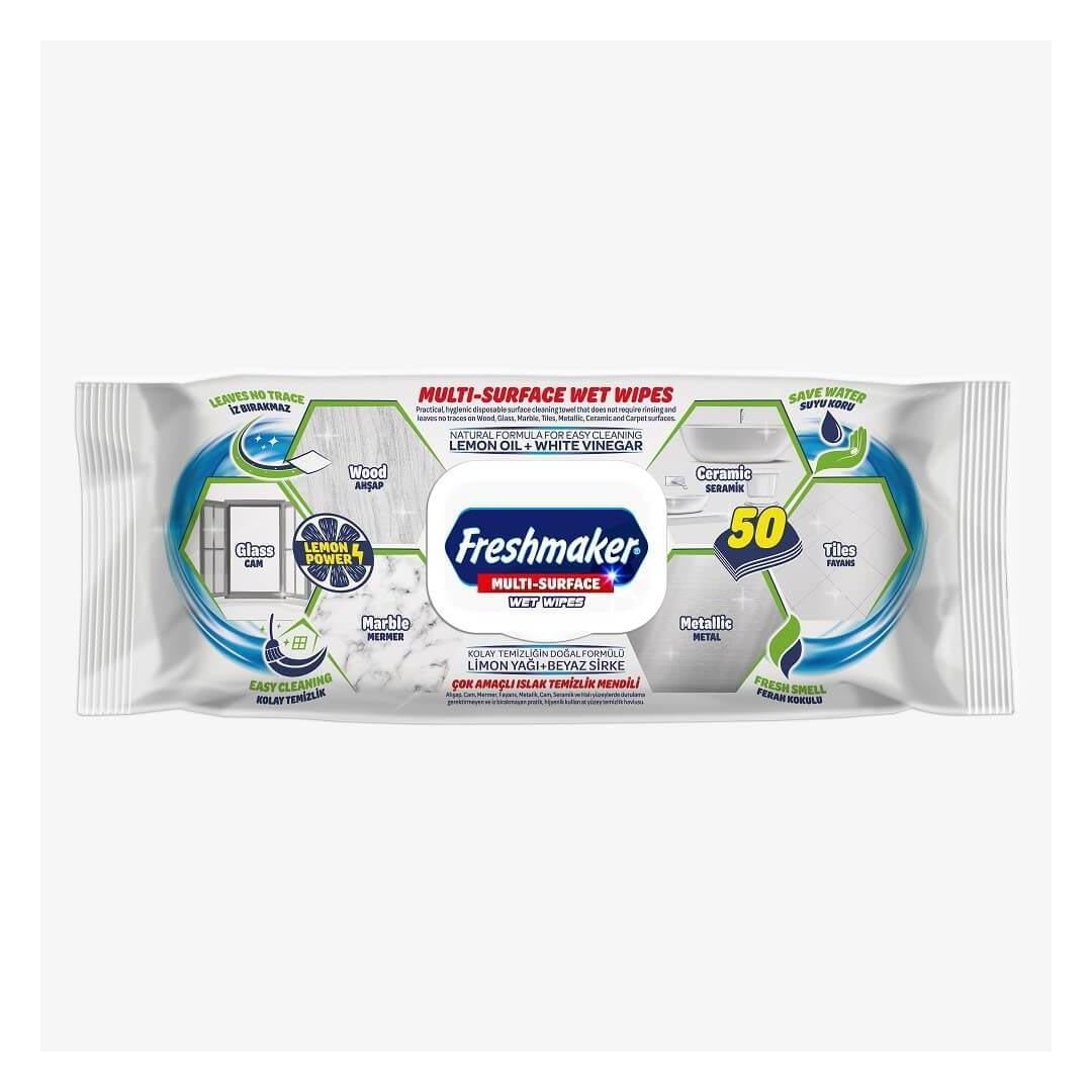 Freshmaker Çok Amaçlı Islak Yüzey Temizlik Mendili 50 Adetli