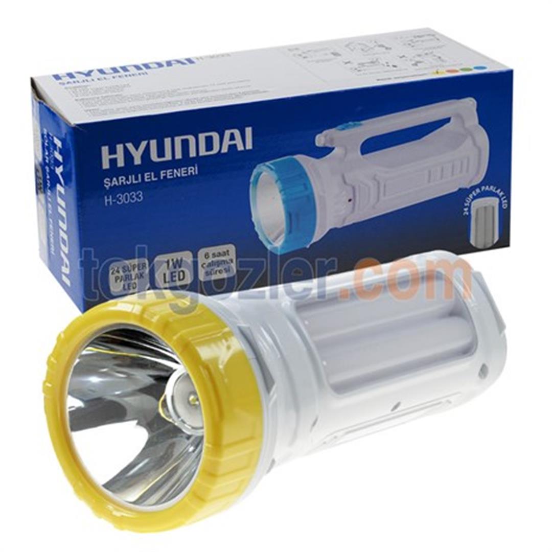 Hyundai H-3033 Şarjlı Led El Feneri