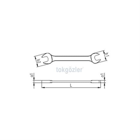 İzeltaş 0100 Çatal İki Ağız Anahtar Kısa Boy 27x32 mm