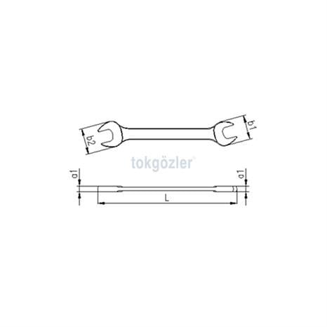 İzeltaş 0130 Çatal İki Ağız Anahtar Uzun Boy 12x13 mm