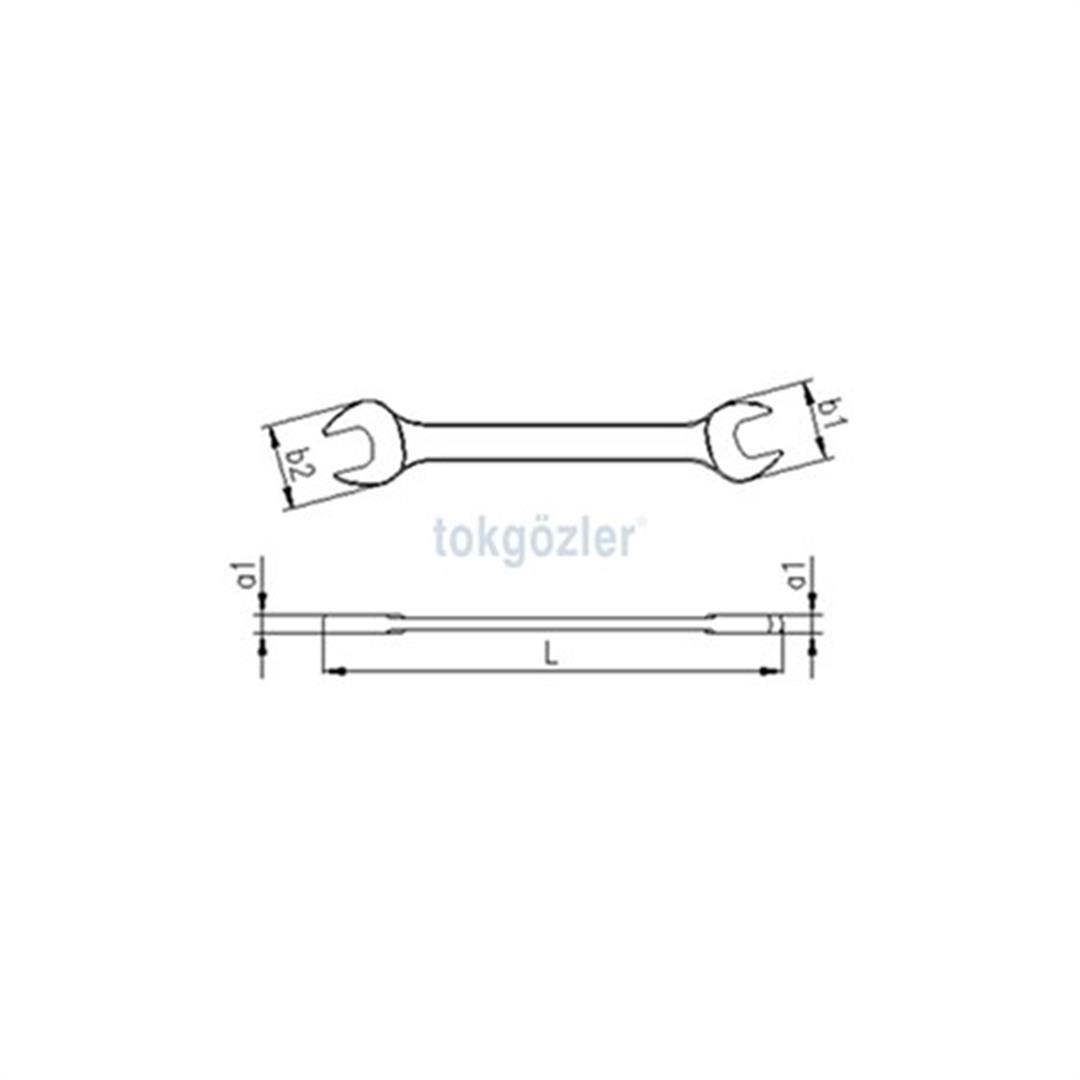 İzeltaş 0130 Çatal İki Ağız Anahtar Uzun Boy 6x7 mm