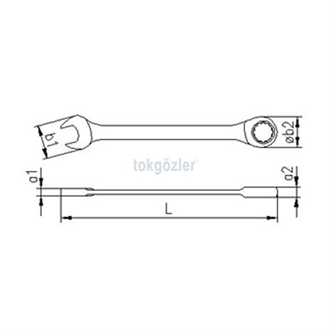 İzeltaş 0340 Cırcır Kombine Anahtar 17 mm