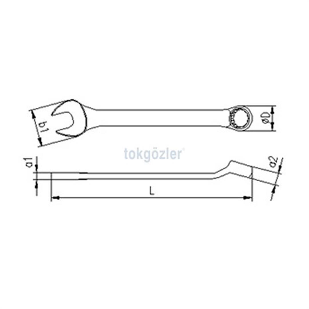 İzeltaş 0370 Boyunlu Kombine Anahtar 6 mm