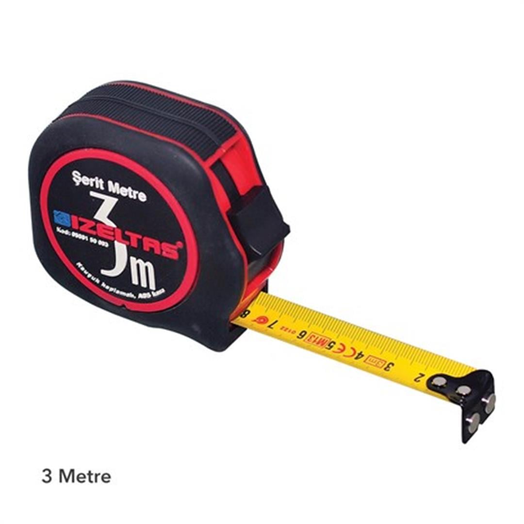İzeltaş 05881 Plastik Stoplu Şerit Metre 3 M