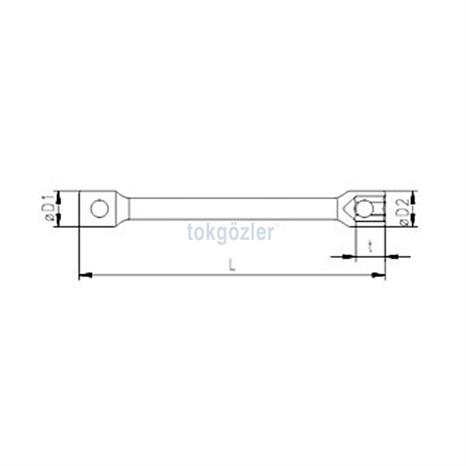 İzeltaş 1870 Ağır Tip Bijon Anahtarı İki Ağız Uzun 30x32 mm