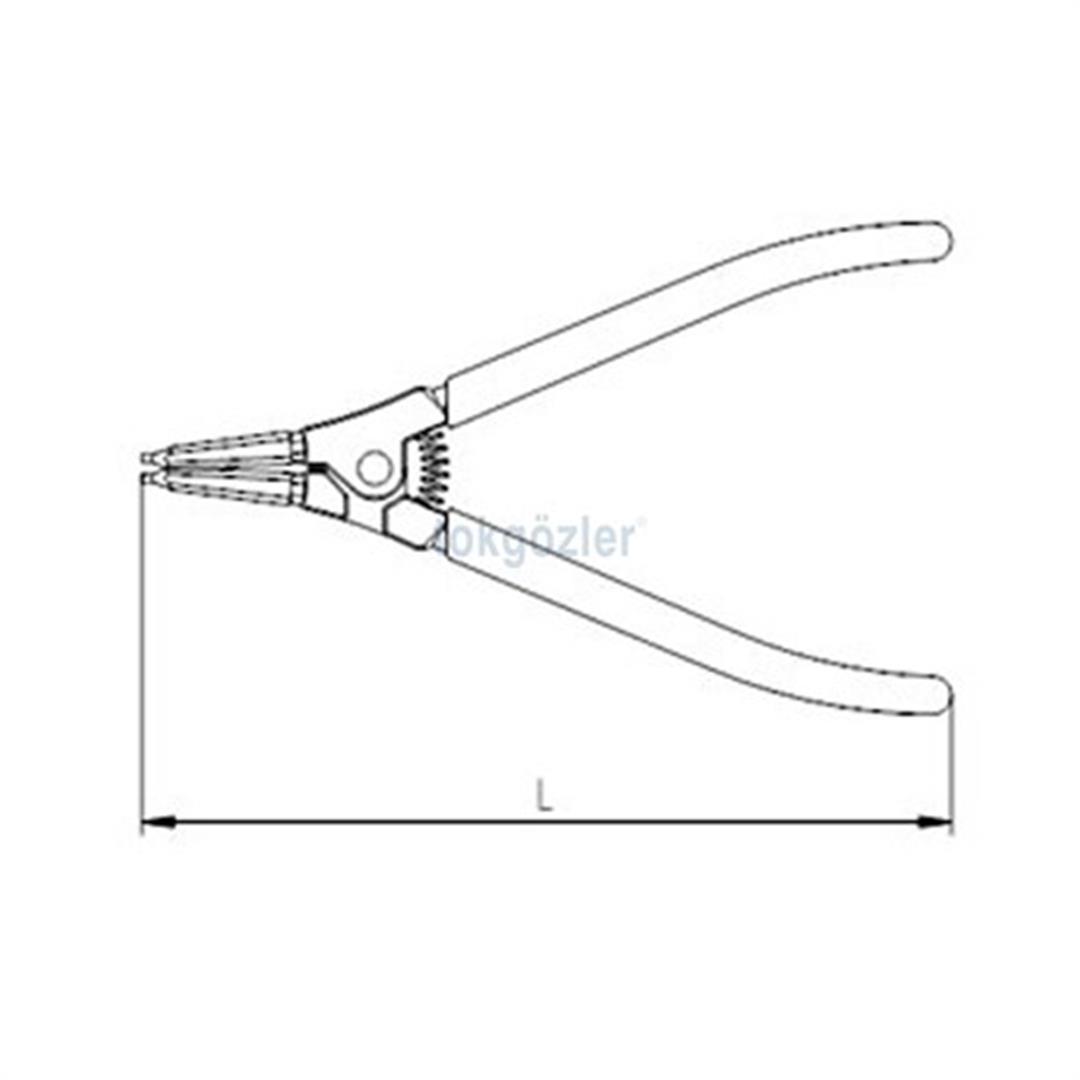 İzeltaş 3301 Dış Segman Pensesi (Yaylı Düz) 180 mm