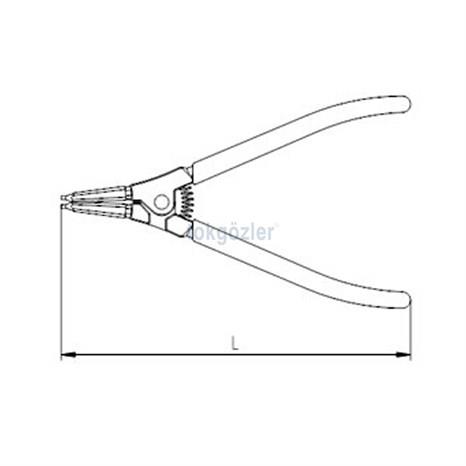 İzeltaş 3301 Dış Segman Pensesi (Yaylı Düz) 140 mm