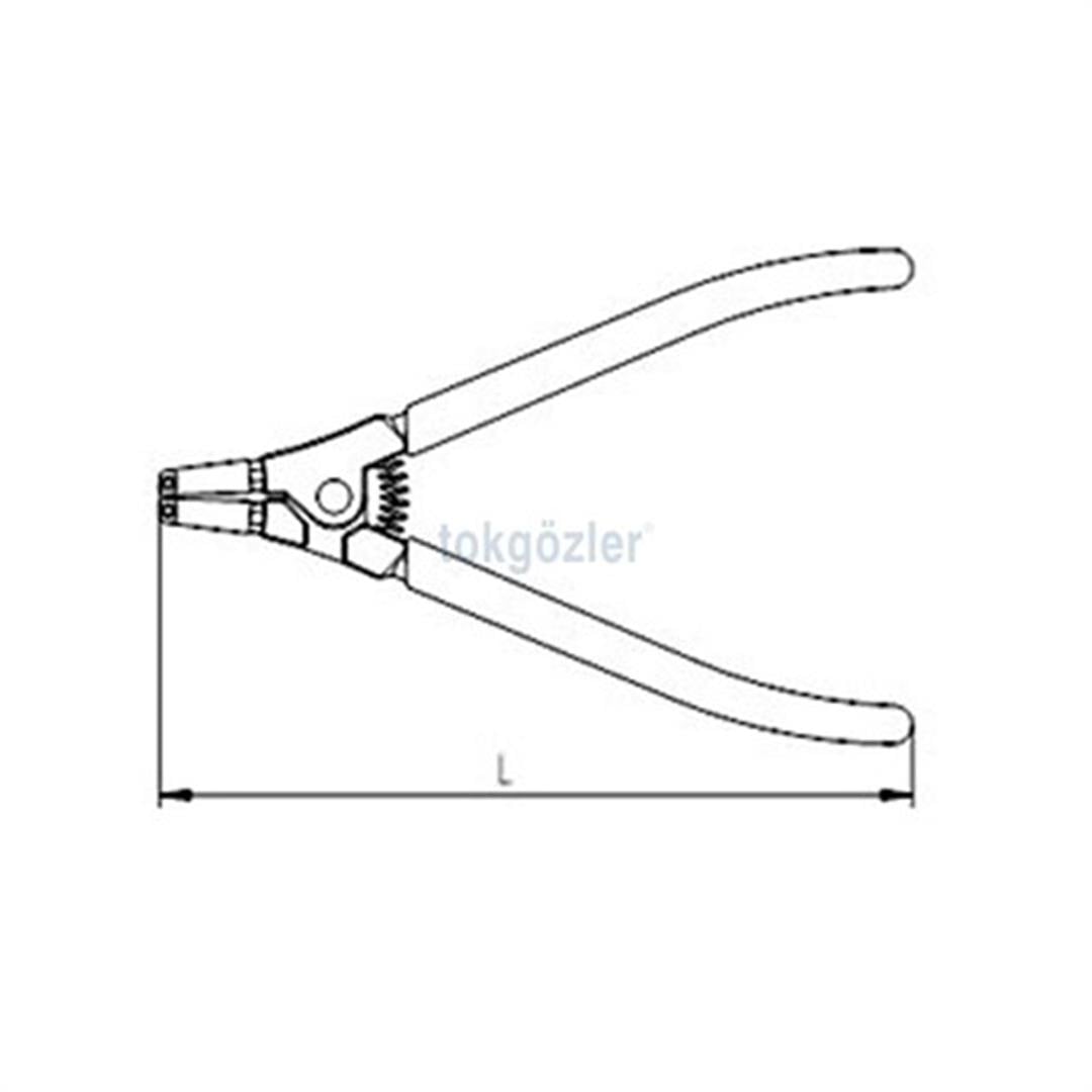 İzeltaş 3311 Dış Segman Pensesi (Yaylı Eğri) 125 mm