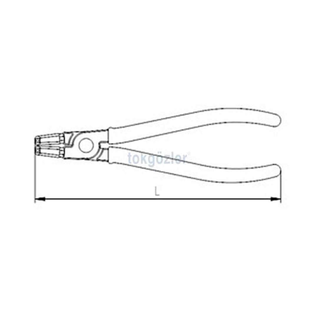 İzeltaş 3331 İç Segman Pensesi (Yaysız Eğri) 210 mm