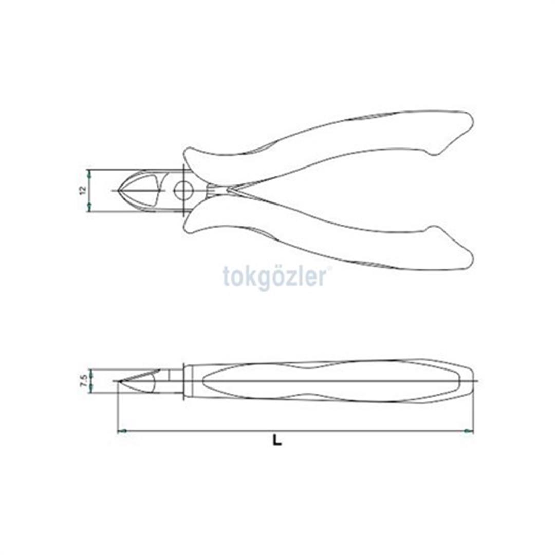İzeltaş 3550 Elektronikçi Yan Keski 125 mm