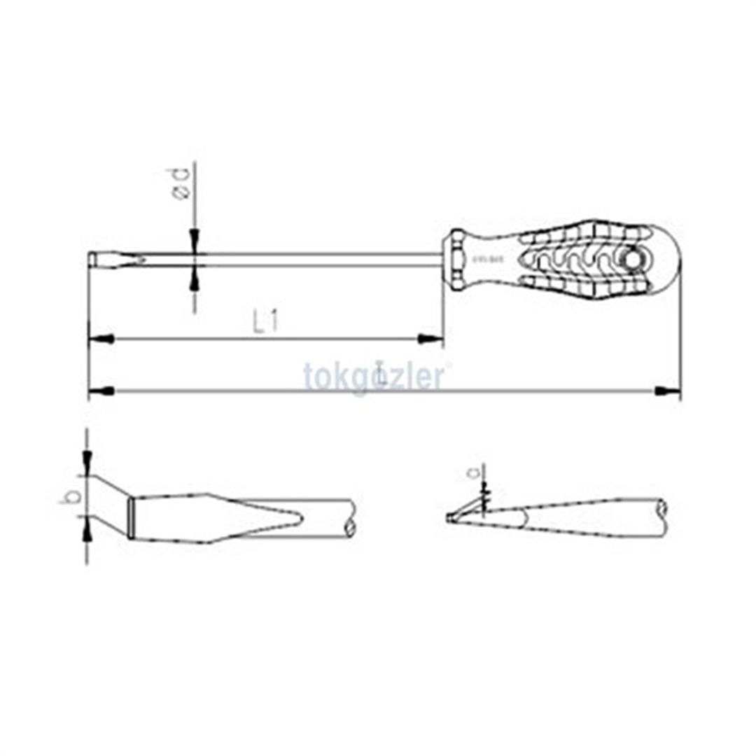 İzeltaş 4100 Kraft Serisi Düz Uçlu Tornavida 3x80 mm