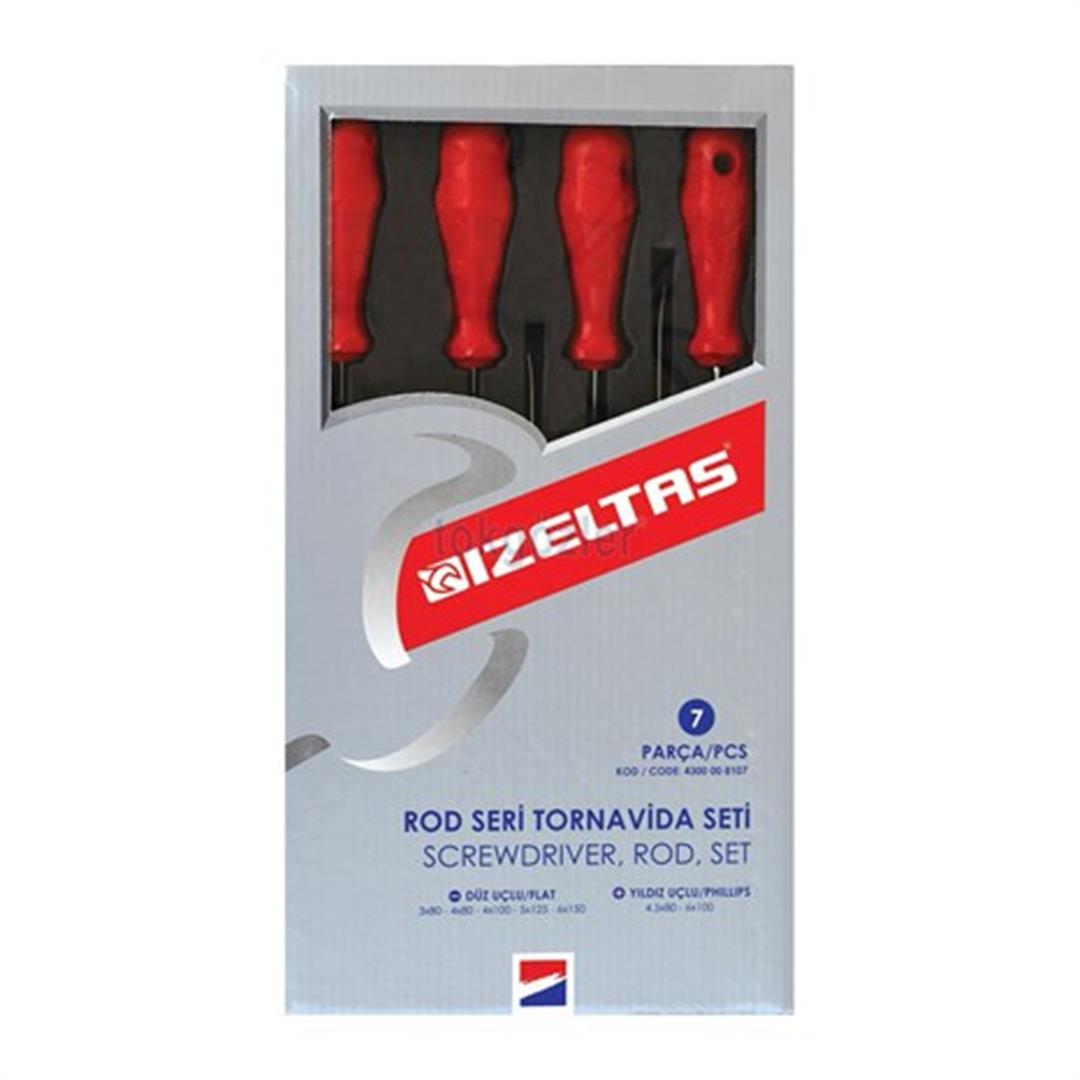 İzeltaş 4300 Rod Serisi Tornavida Seti - 7 Parça