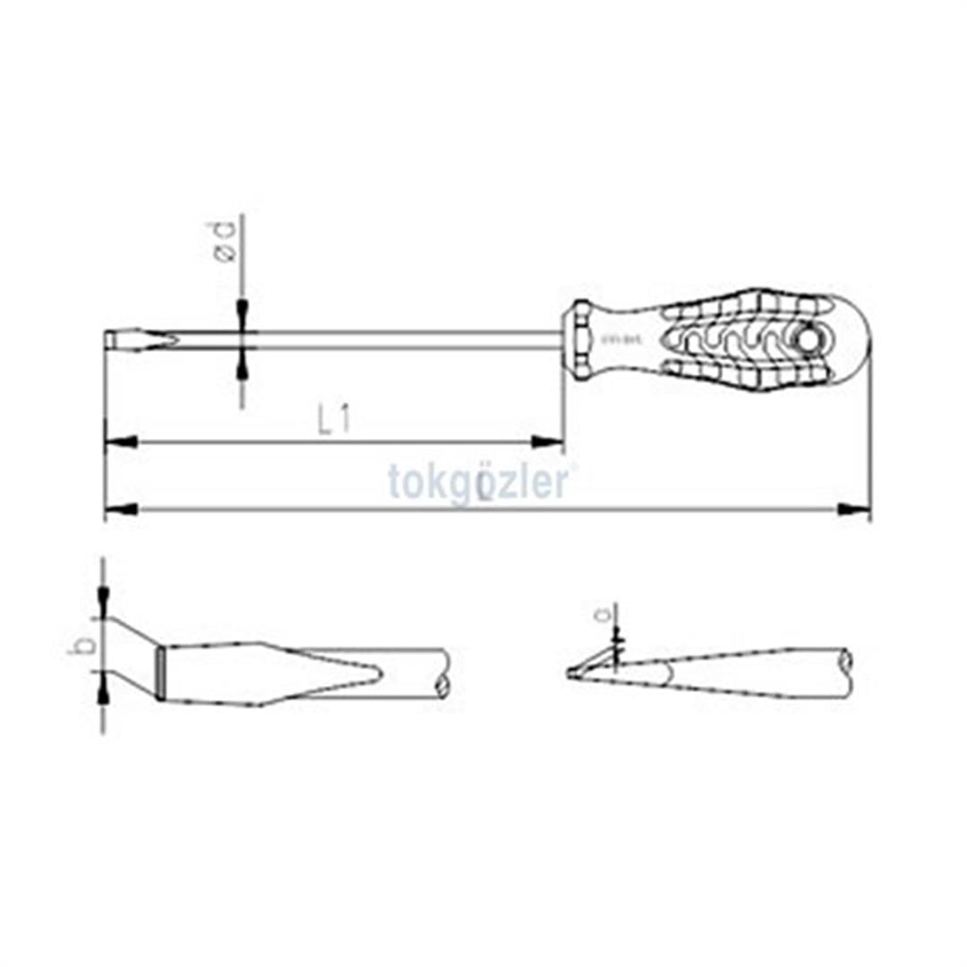 İzeltaş 4350 Ergonomik Serisi Düz Uçlu Tornavida 7x150 mm