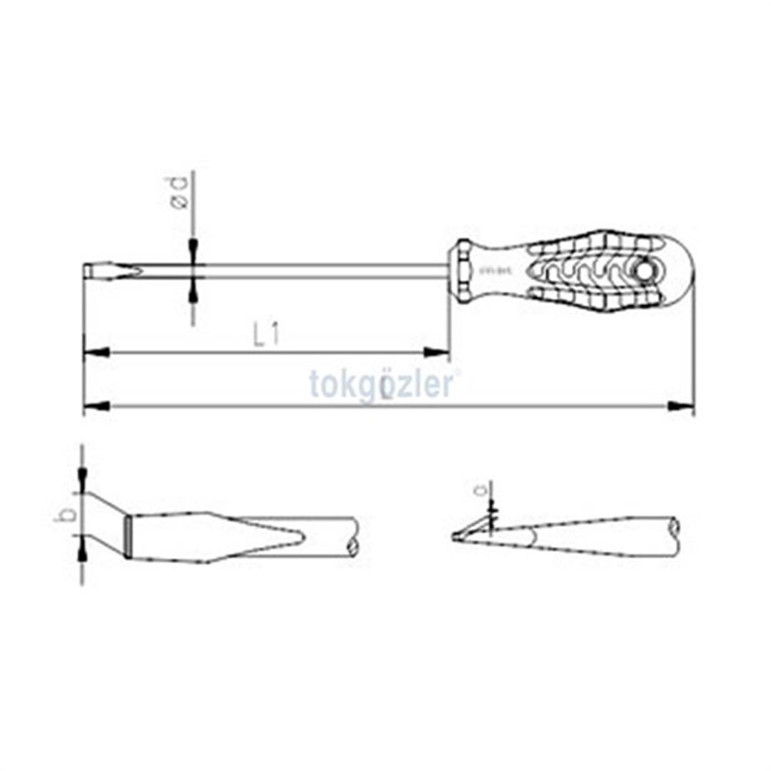 İzeltaş 4350 Ergonomik Serisi Düz Uçlu Tornavida 7x125 mm