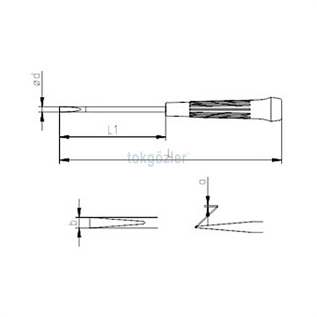 İzeltaş 4500 Elektronikçi Tip (Klemens) Düz Uçlu Tornavida 4x100 mm