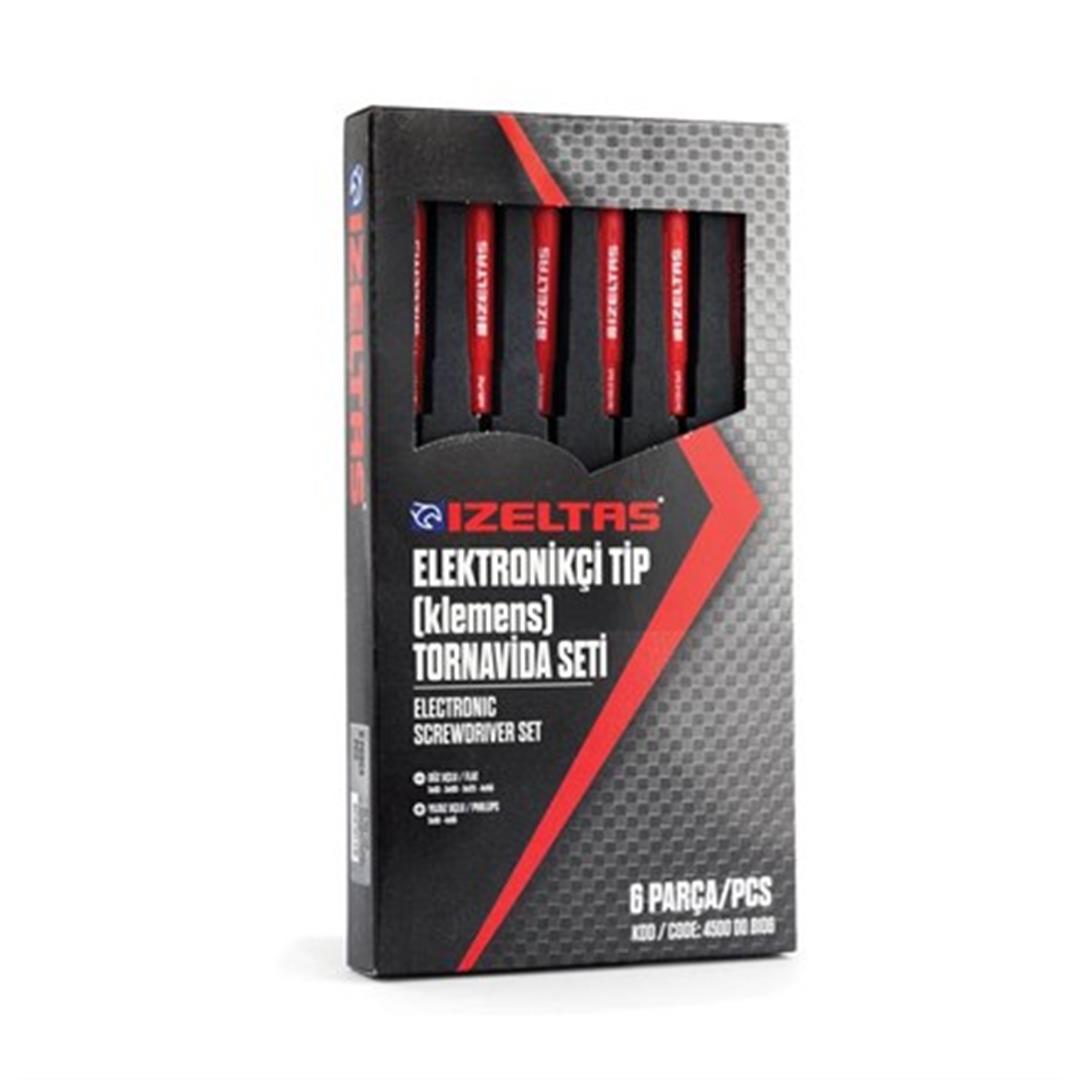 İzeltaş 4500 Elektronikçi Tip (Klemens) Tornavida Seti - 6 Parça