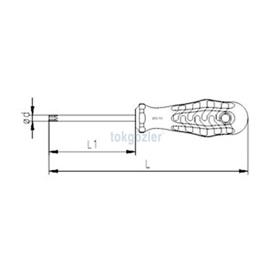 İzeltaş 4775 Torx Uçlu Tornavida (Tork Uçlu) T 30 - 6x125 mm