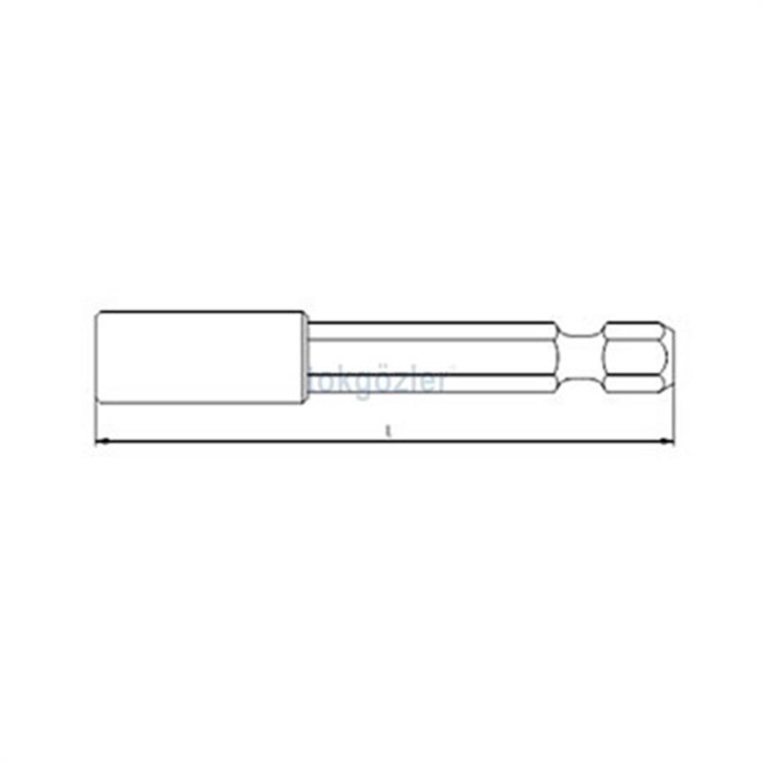 İzeltaş 4790 Üniversal Bits Adaptörü (Manyetik) 6.3x60 mm