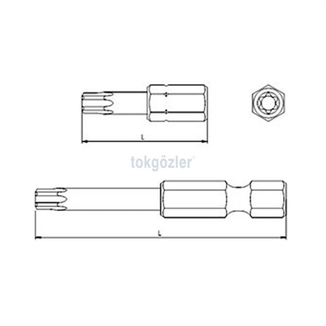 İzeltaş 4830 Torx Bits Uç T 25 - 50 mm