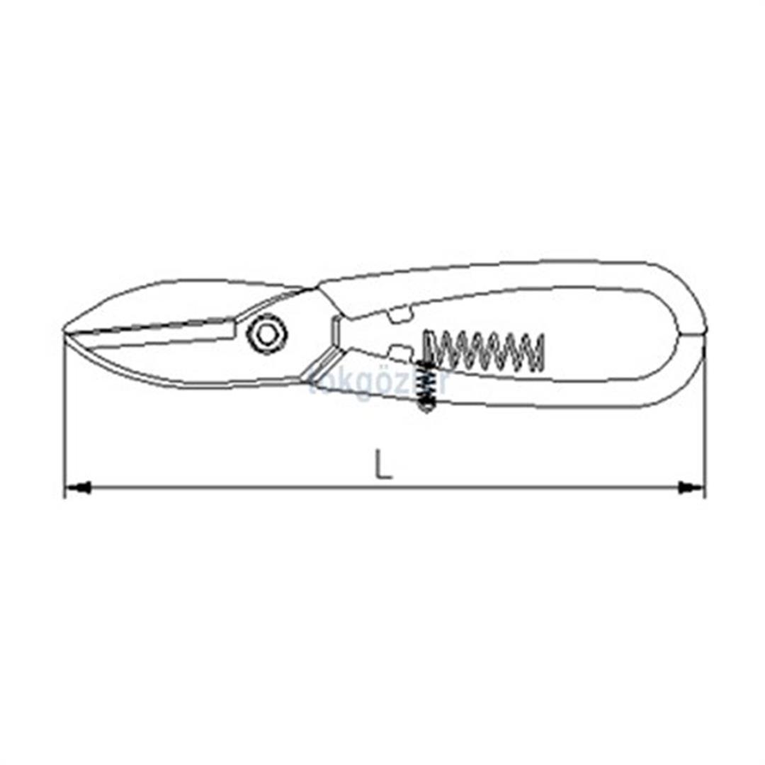 İzeltaş 6821 Tenekeci Makası Yaylı 250 mm