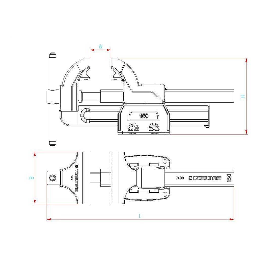 İzeltaş 7400300125 Dövme Çelik Mengene 125 mm