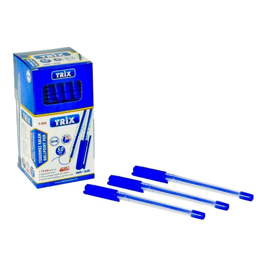 Trix T-333 Mavi Tükenmez Kalem 1.0 mm 50li Paket 