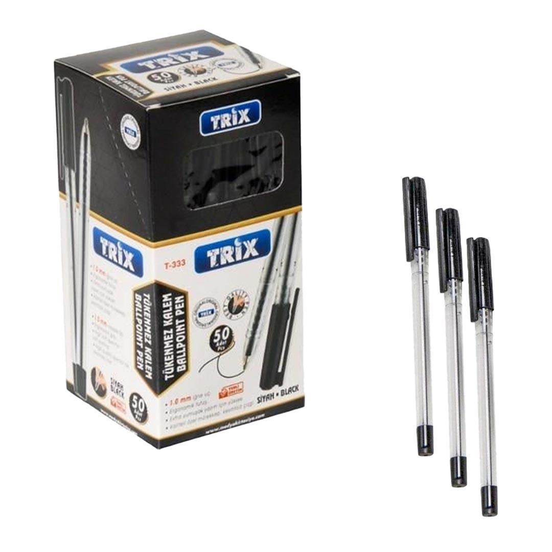 Trix T-333 Siyah Tükenmez Kalem 1.0 mm 50li Paket
