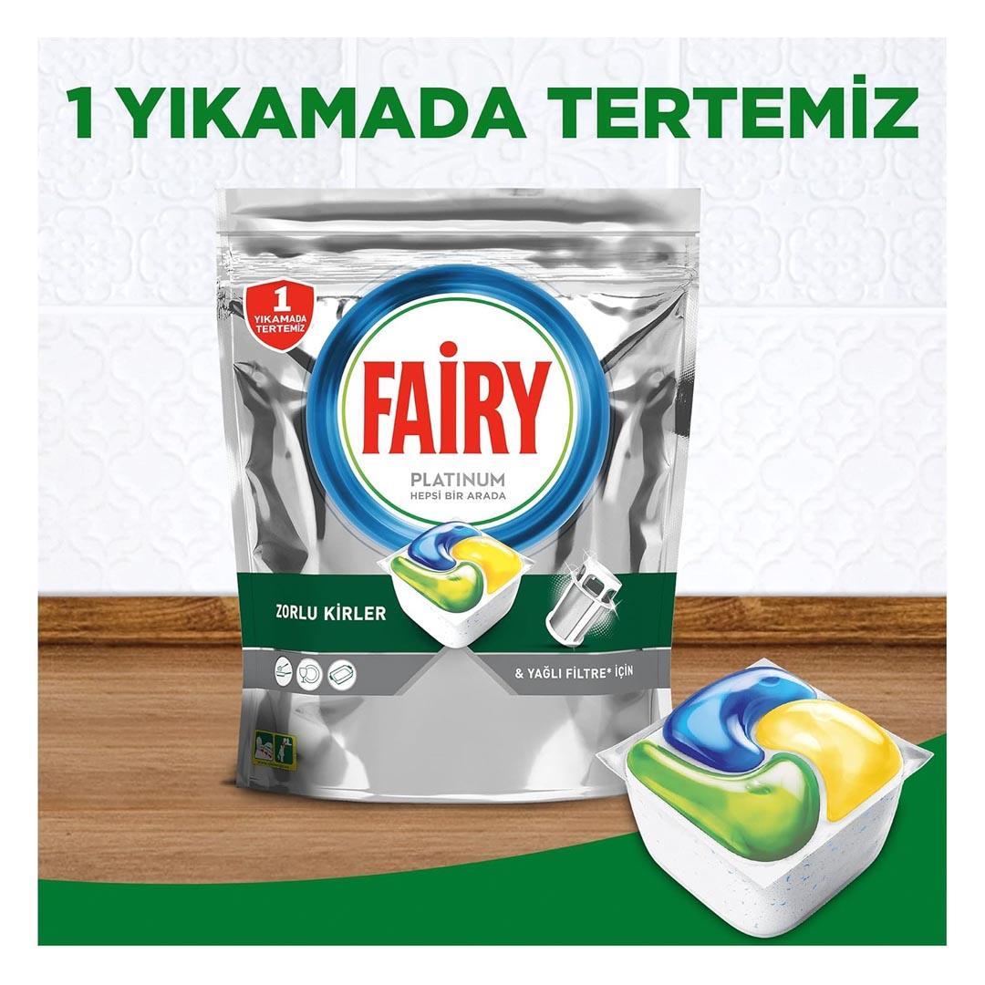 Fairy Platinum Bulaşık Makinesi Deterjanı Kapsülü / Tableti 50 Yıkama Limon Kokulu