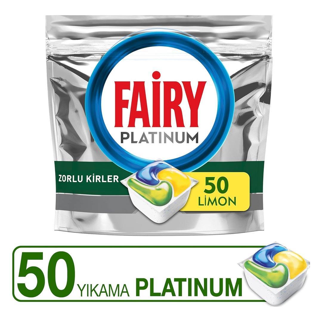 Fairy Platinum Bulaşık Makinesi Deterjanı Kapsülü / Tableti 50 Yıkama Limon Kokulu