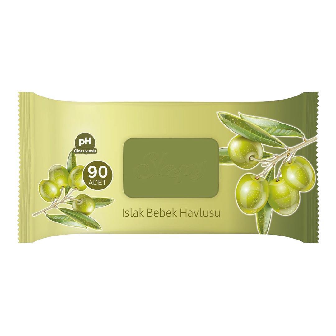 Sleepy Doğal Zeytinyağlı Islak Bebek Havlusu 90 Yapraklı
