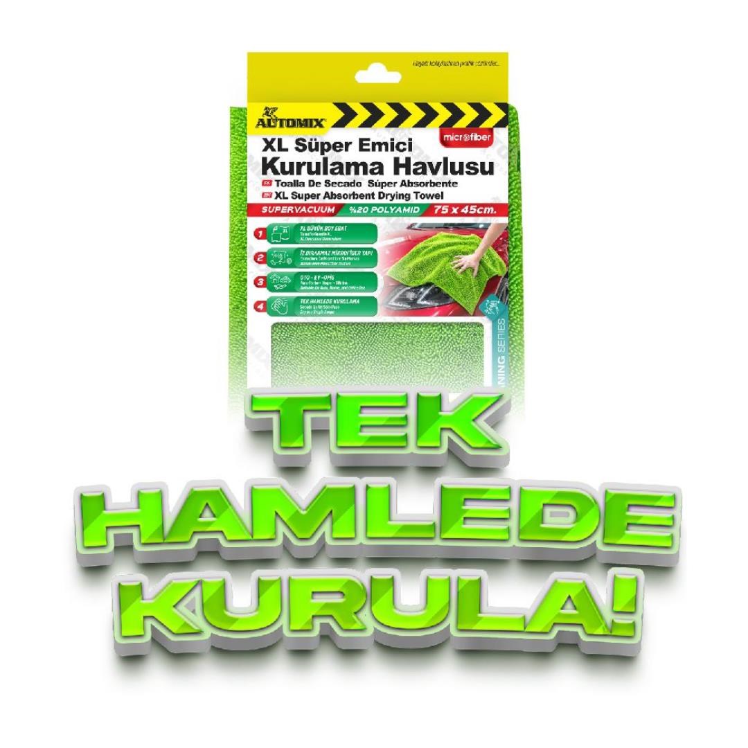 Automix 45007 Süper Emici Kurulama Havlusu XL 45x75 cm